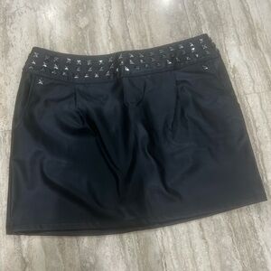 NWT Forever 21 Black Studded Leather Mini Skirt